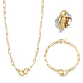 Paperclip Link Jewelry Set – Necklace, Bracelet & Ring