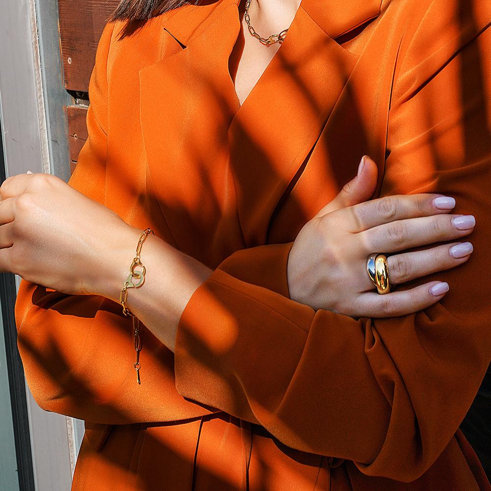 Paperclip Link Jewelry Set – Necklace, Bracelet & Ring